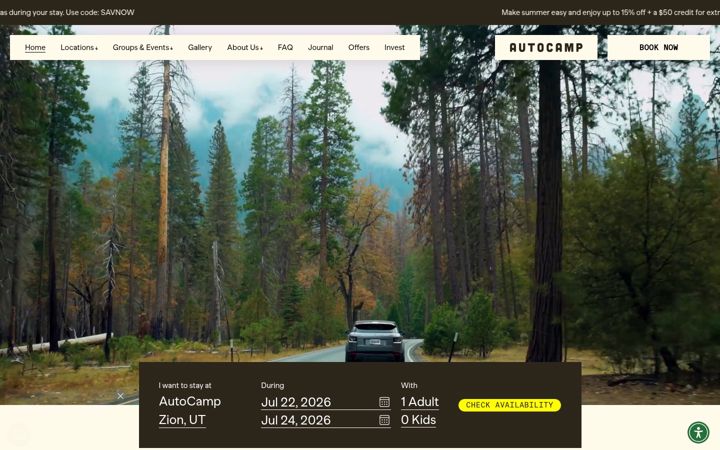 Screenshot von autocamp.com