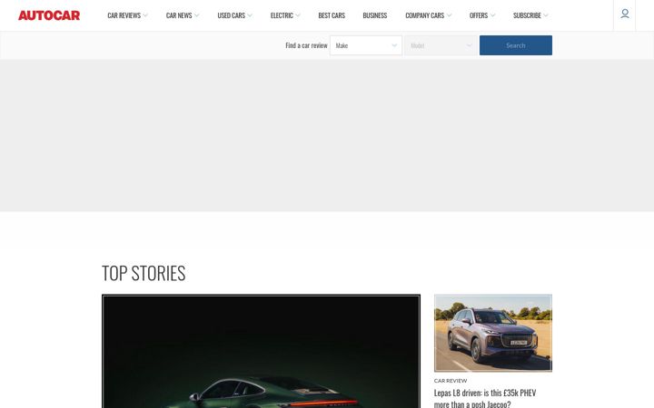 Ekrānuzņēmums no autocar.co.uk