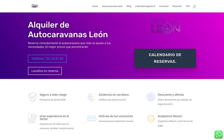 Screenshot of autocaravanasleon.es
