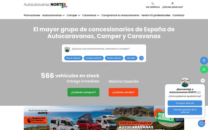 Screenshot of autocaravanasnorte.com
