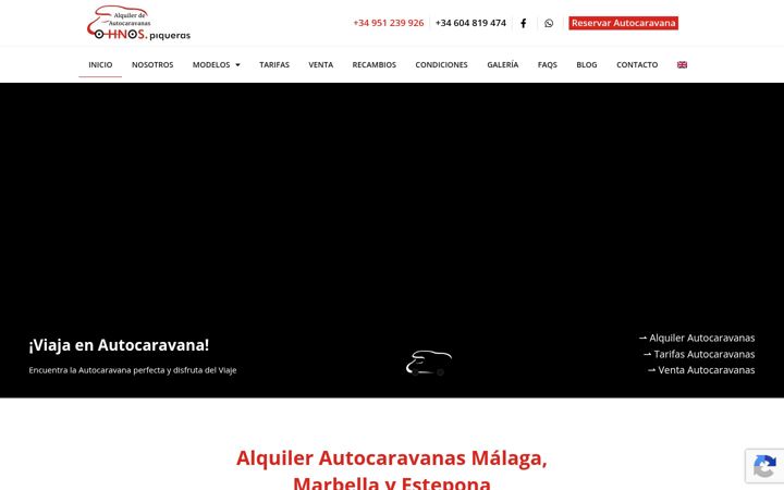 Screenshot of autocaravanaspiqueras.com