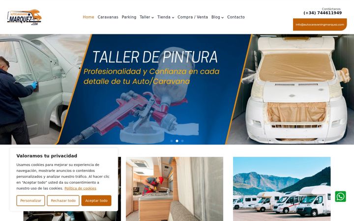 Screenshot of autocaravaningmarquez.com