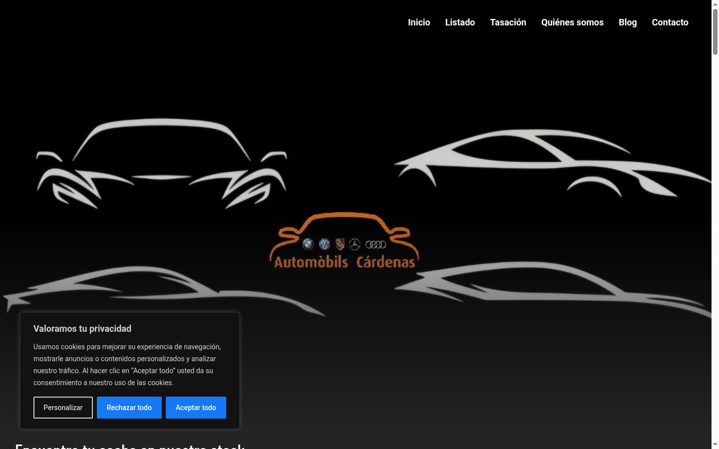 Screenshot des Einwilligungsbanners vor jeglicher Interaktion