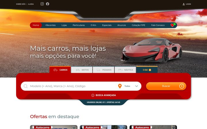 Screenshot of autocarro.com.br