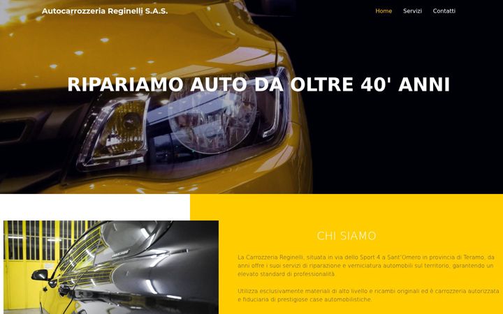 Screenshot of autocarrozzeria-reginelli.it