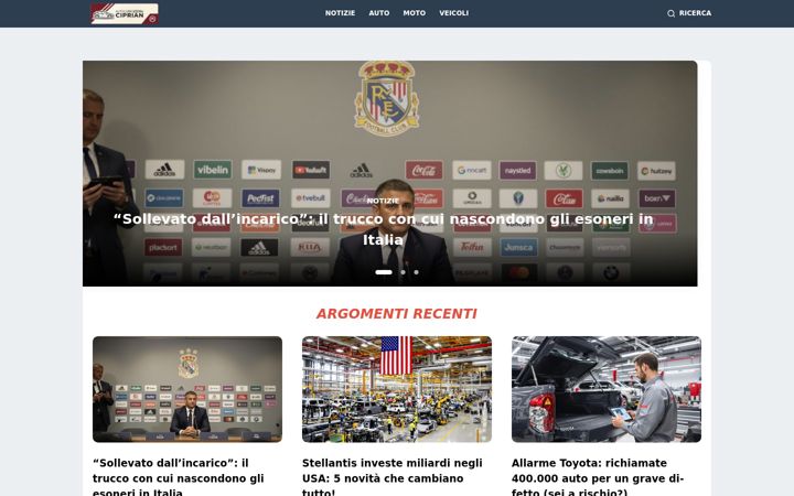 Screenshot of autocarrozzeriaciprian.it
