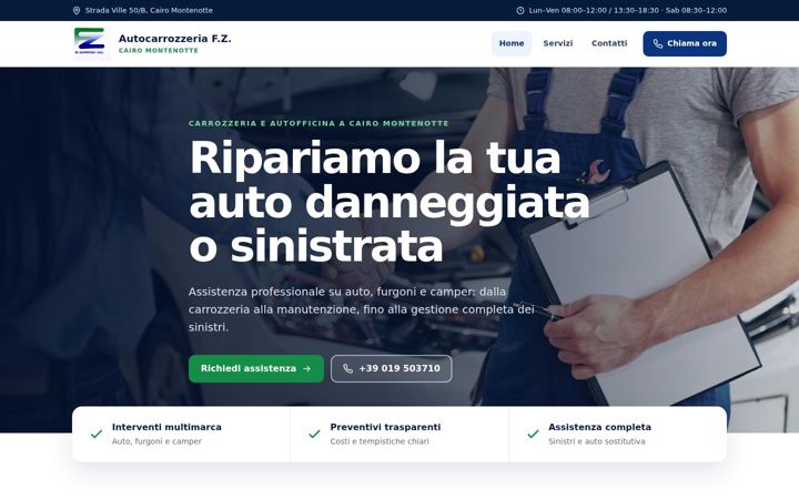 Screenshot of autocarrozzeriafz.it