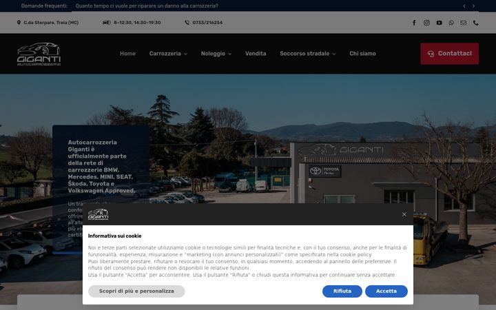Screenshot of autocarrozzeriagiganti.it