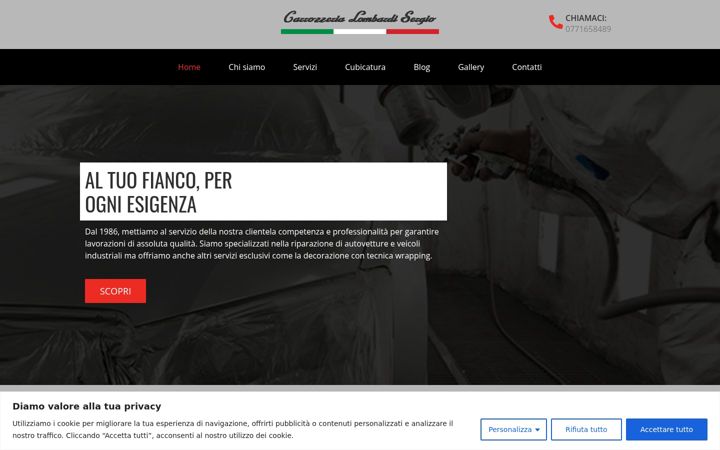 Screenshot of autocarrozzerialombardisergio.com