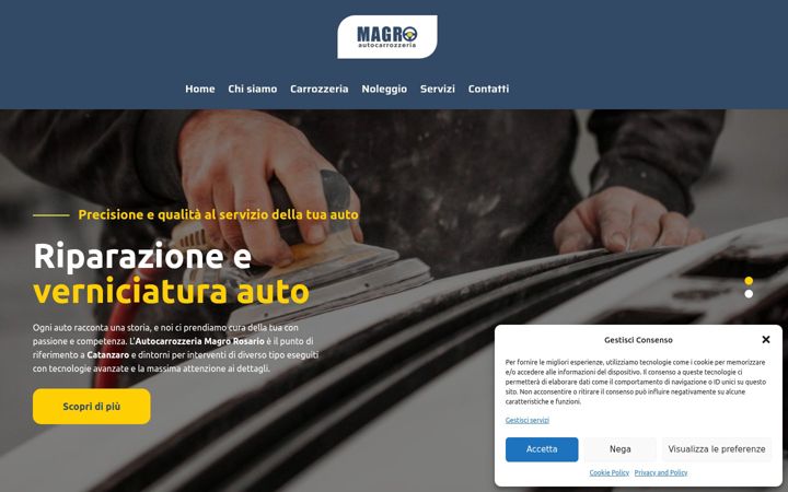 Screenshot of autocarrozzeriamagro.it