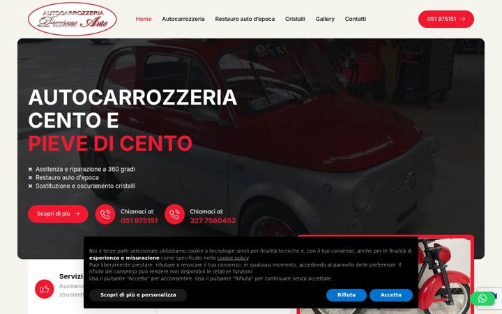 Screenshot of autocarrozzeriapassioneauto.it