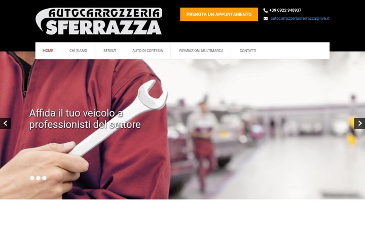 Skjámynd af autocarrozzeriasferrazza.it
