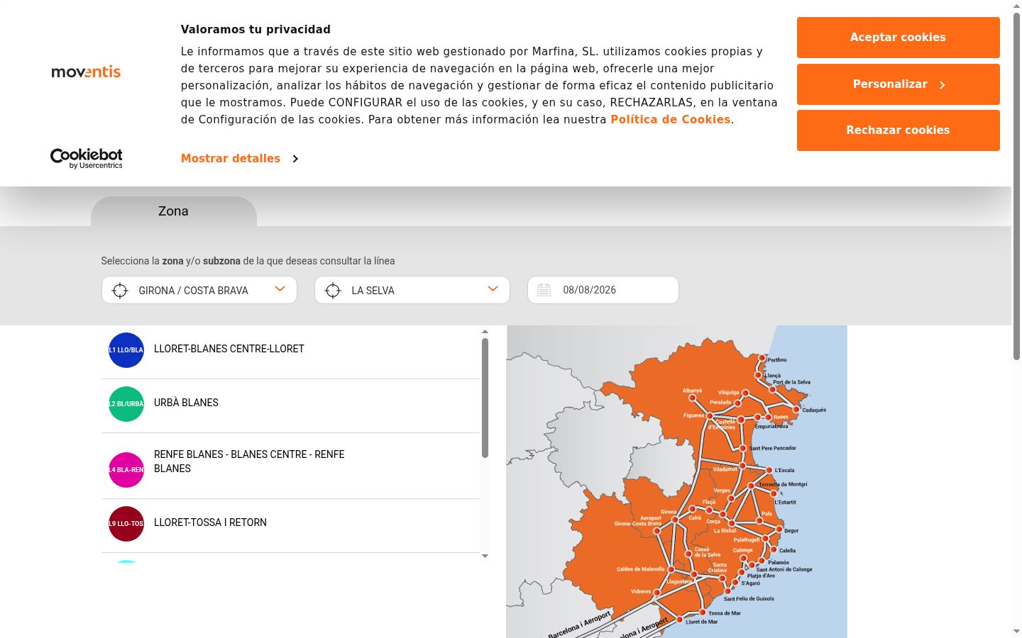 Capture d'écran de la bannière de consentement affichée avant toute interaction