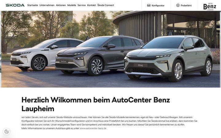 Screenshot of autocenter-benz-laupheim.skoda-auto.de