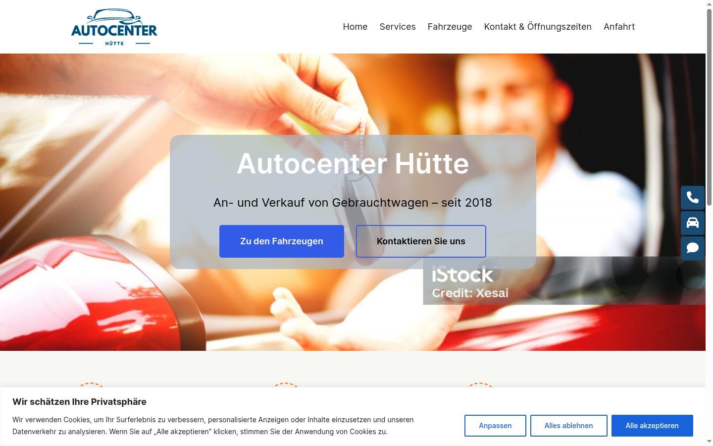 Screenshot del banner di consenso mostrato prima di qualsiasi interazione