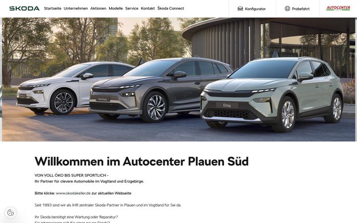 Screenshot of autocenter-plauen.skoda-auto.de