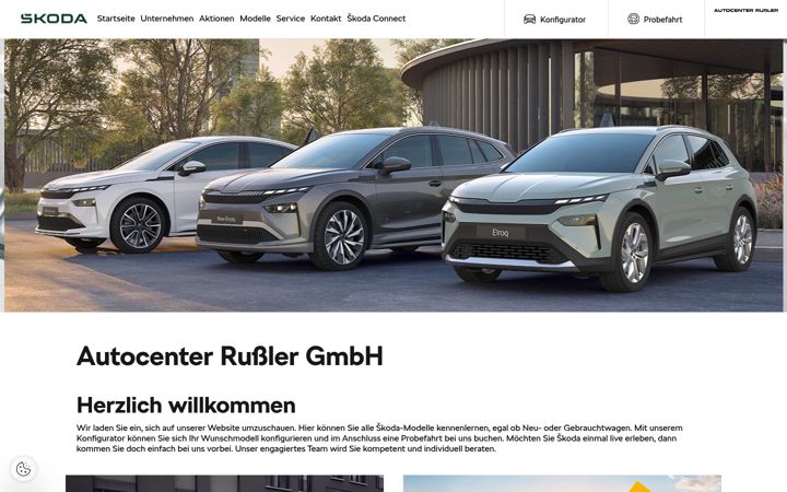 Screenshot of autocenter-russler.skoda-auto.de