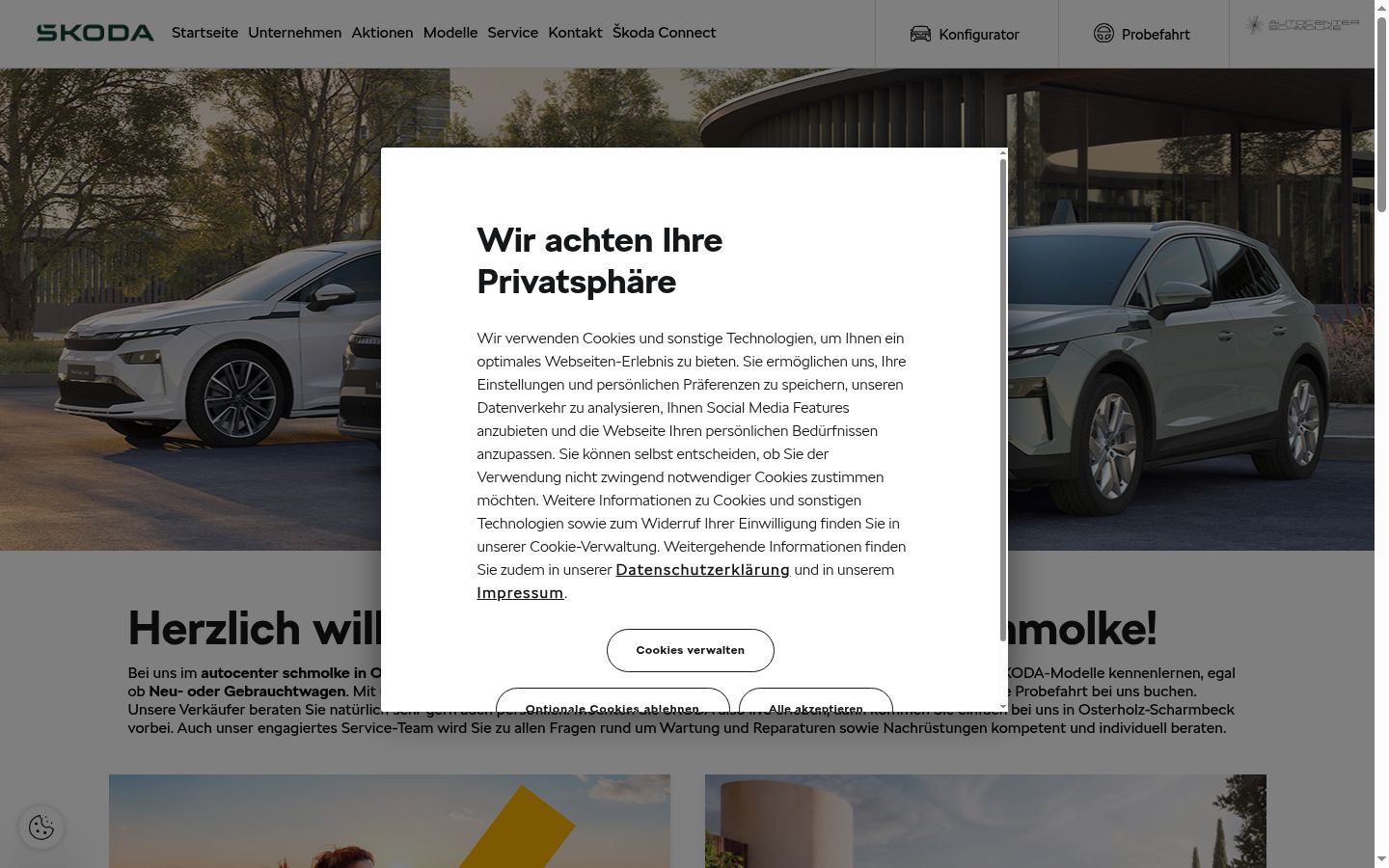 Ekraanipilt nõusolekubännerist, mida näidati enne mis tahes suhtlust
