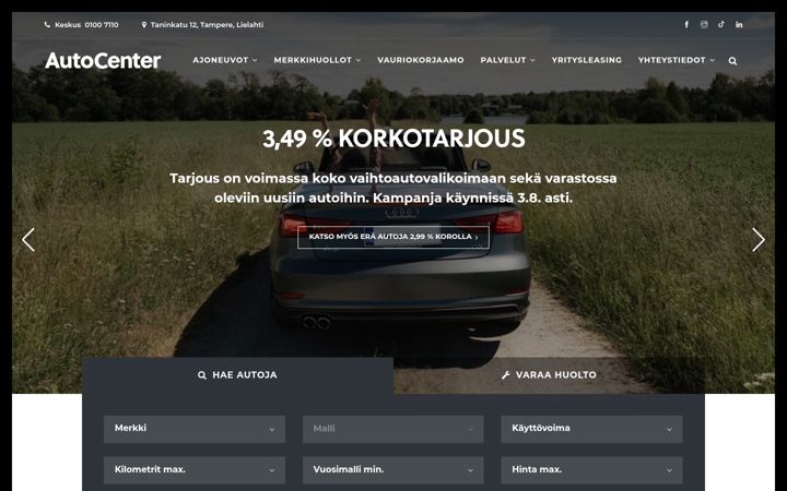 Ekraanipilt saidist autocenter.fi