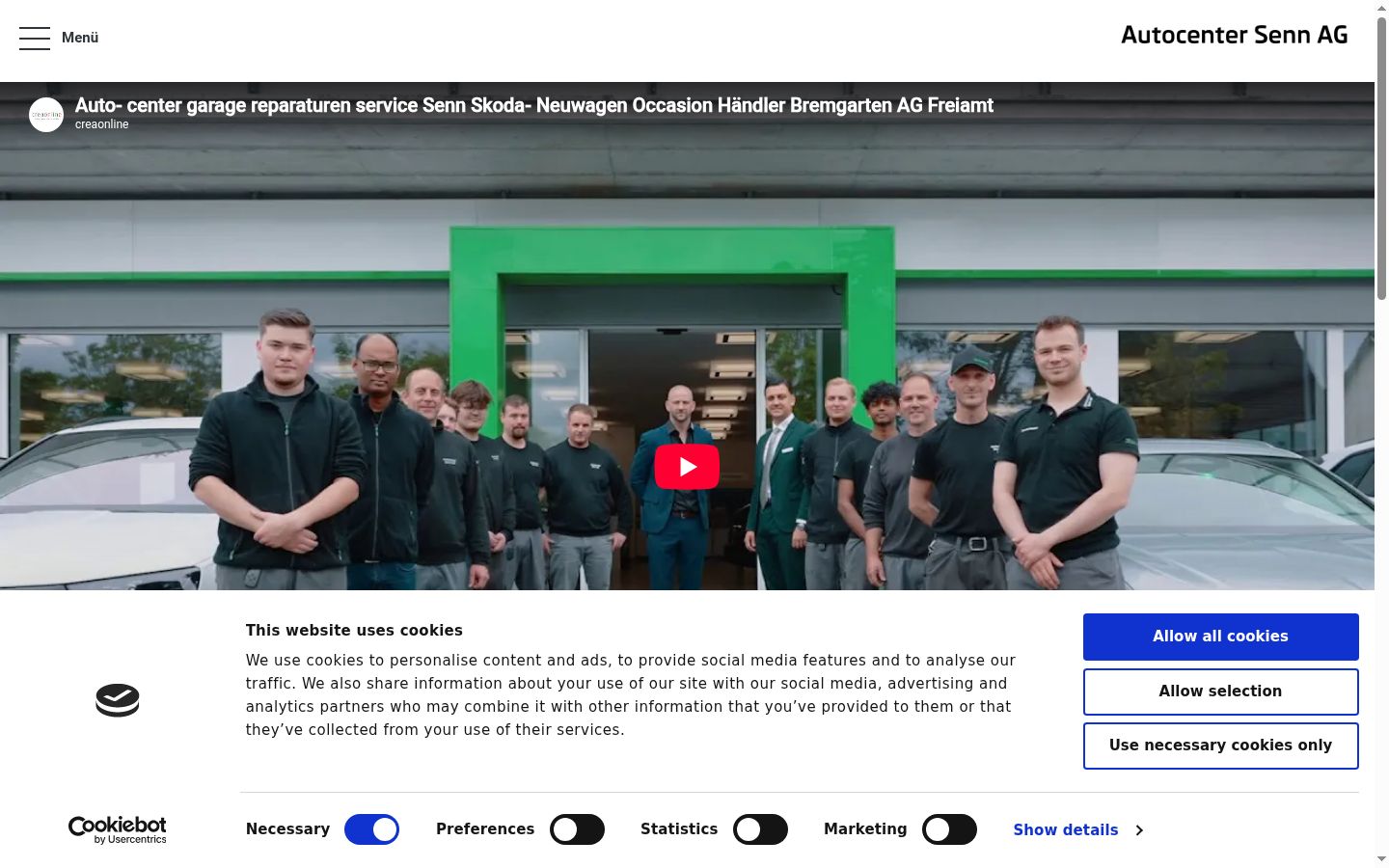 Screenshot del banner di consenso mostrato prima di qualsiasi interazione