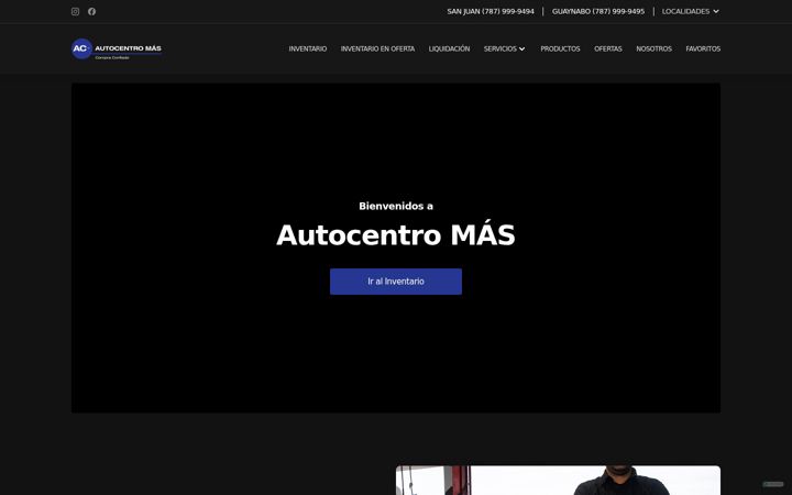 Екранна снимка на autocentromas.com