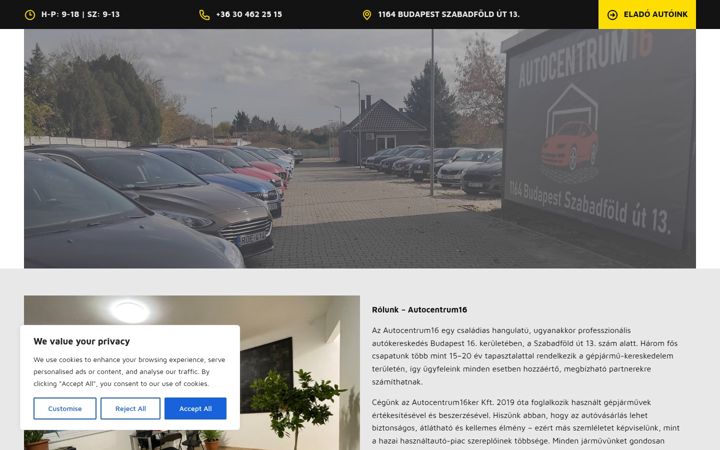 Screenshot of autocentrum16.hu