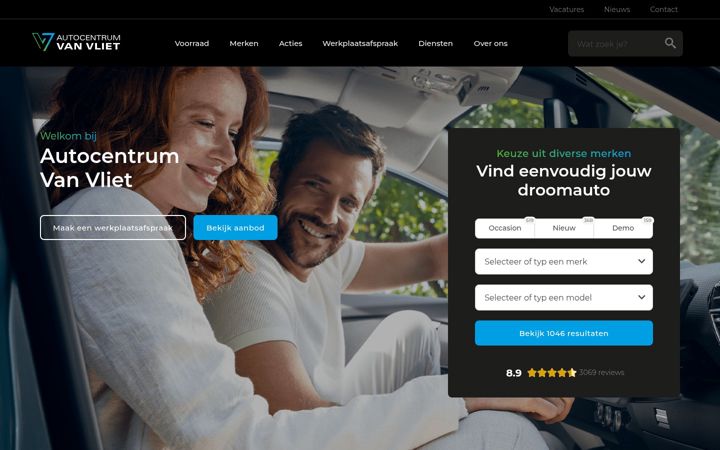 Screenshot of autocentrumvanvliet.nl