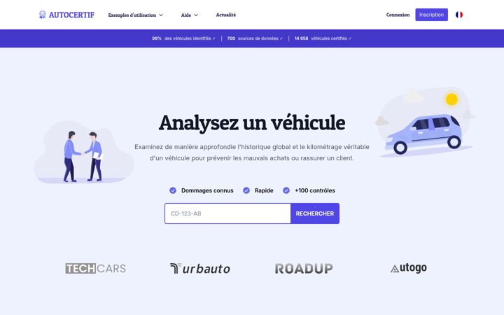 Screenshot of autocertif.com