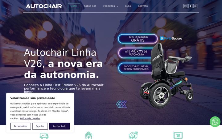 Snímek obrazovky autochair.com.br