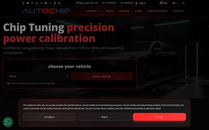 Screenshot of autochip.lv