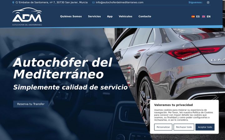 Snímek obrazovky autochoferdelmediterraneo.com