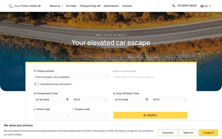 Screenshot of autochoice-rentacar.gr