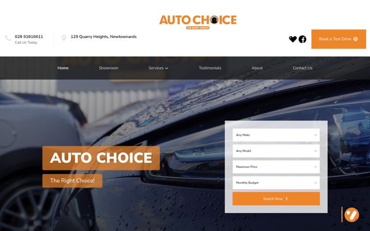 Snímek obrazovky autochoiceni.co.uk