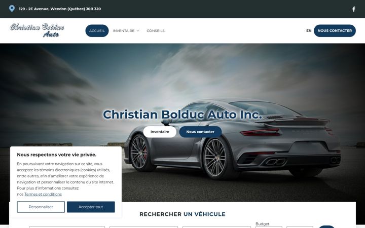 Snímek obrazovky autochristianbolduc.com