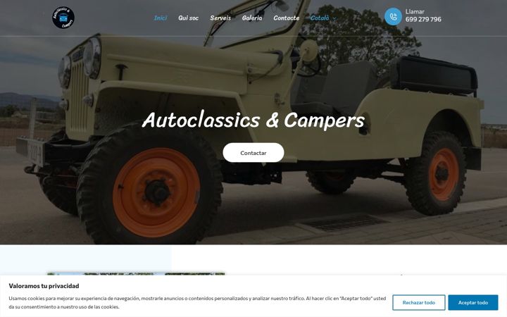 Screenshot of autoclassicscampers.com