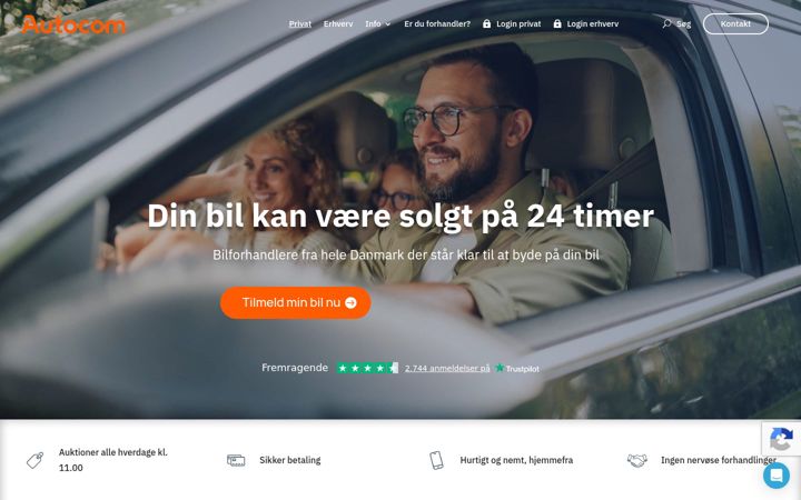 Screenshot van autocom.dk