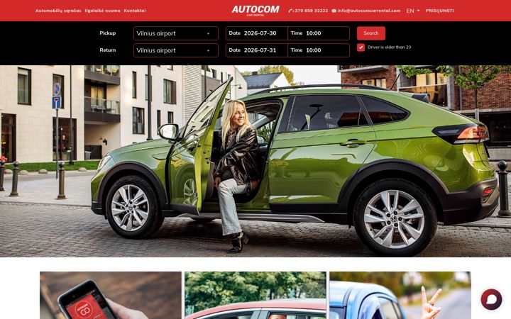 Screenshot of autocomcarrental.com