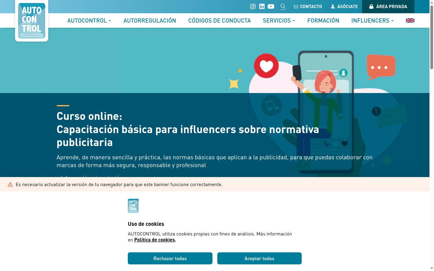 Screenshot tal-banner tal-kunsens muri qabel kwalunkwe interazzjoni