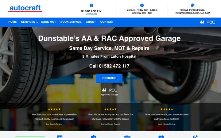 Screenshot of autocraftdunstable.co.uk