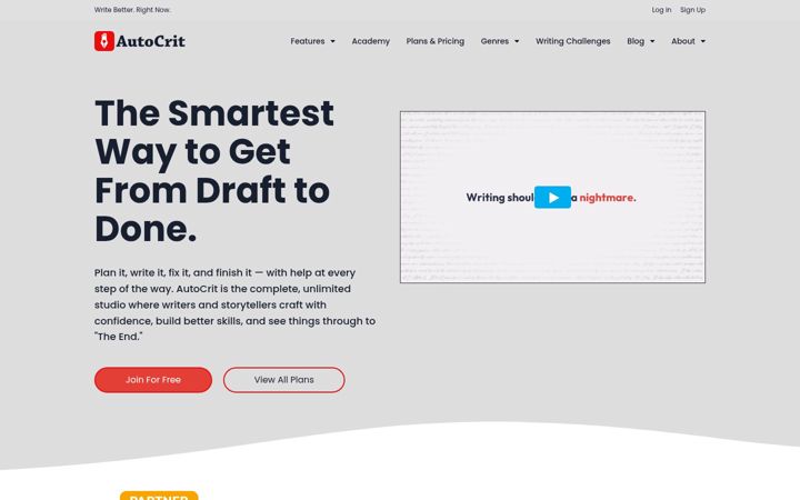 Screenshot of autocrit.com