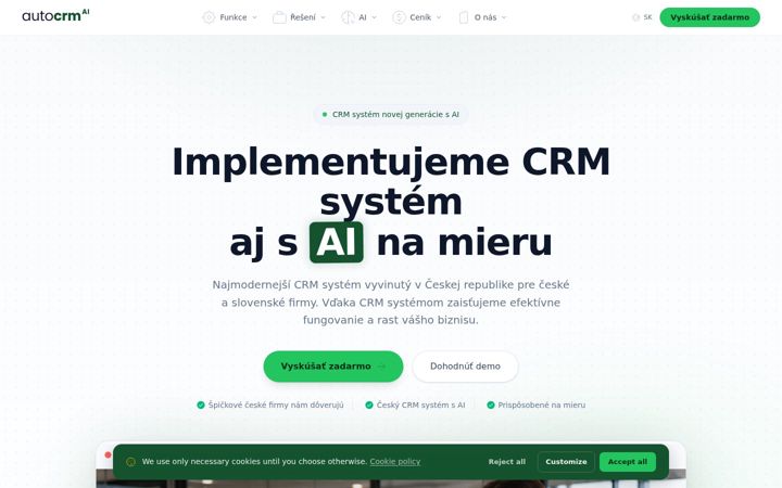Snímek obrazovky autocrm.sk