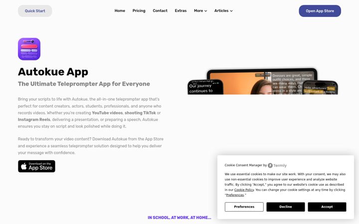 Screenshot of autocueapp.com
