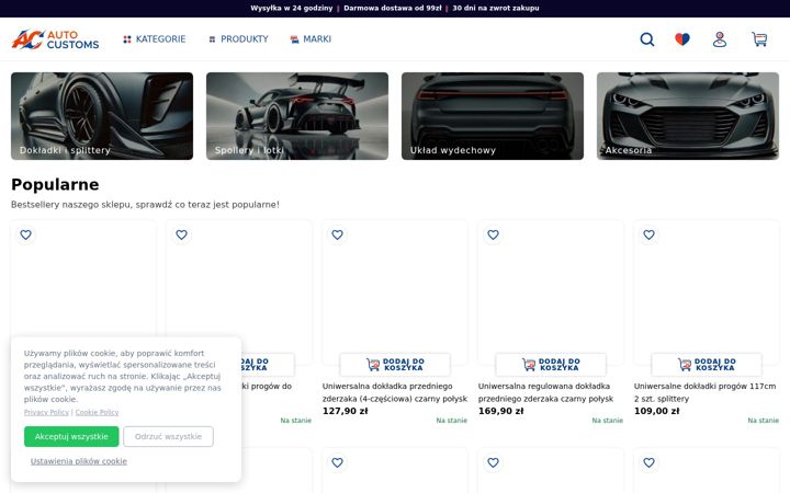 Ekraanipilt saidist autocustoms.pl