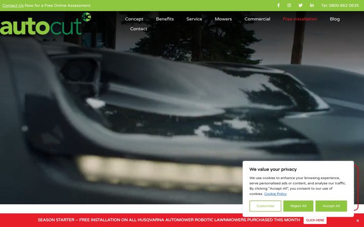 Screenshot of autocut.co.uk