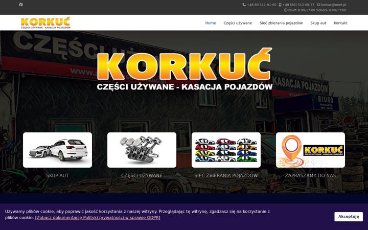 Posnetek zaslona autoczesci-korkuc.pl
