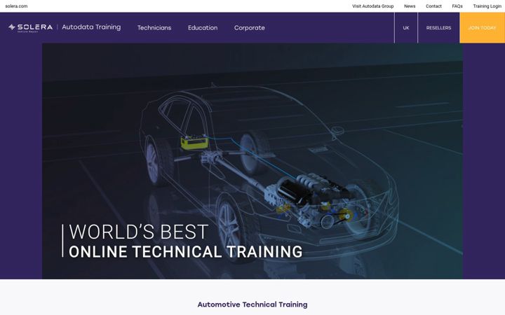 Screenshot of autodata-training.com