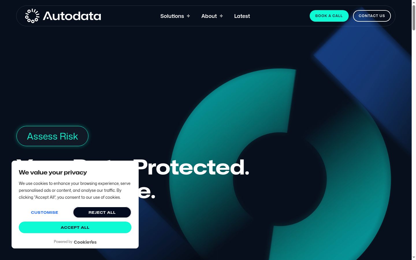 Captura de ecrã do banner de consentimento apresentado antes de qualquer interação