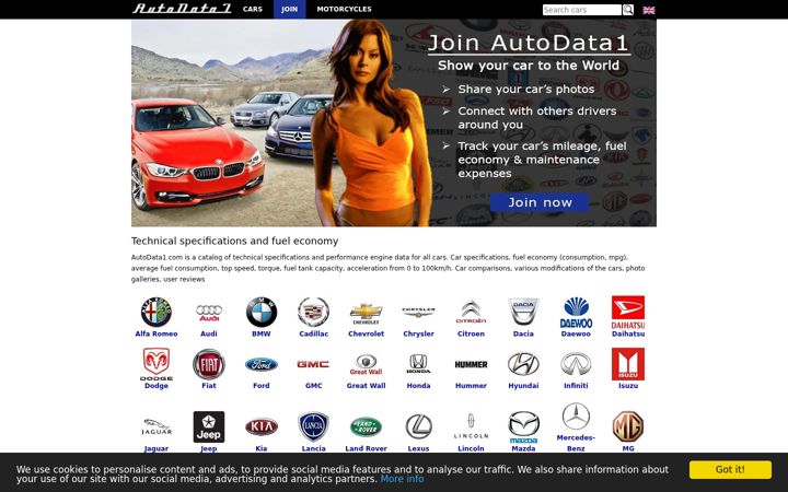 Screenshot of autodata1.com