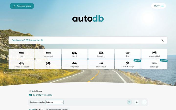 Screenshot of autodb.no