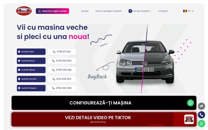 Screenshot ta' autode.ro